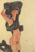 Kneeling Girl,Disrobing (mk12) Egon Schiele
